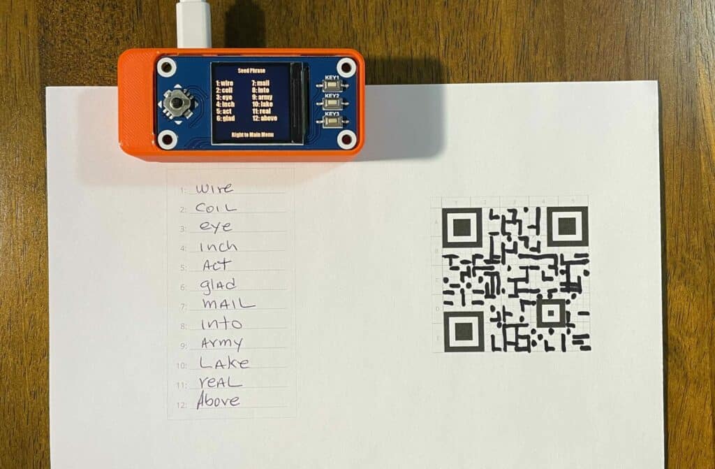 seedsigner seed qr scan verification
